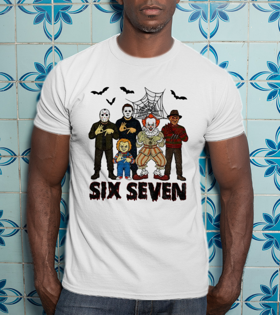 Six Seven Halloween Movie Villains Spooky Season T-Shirt