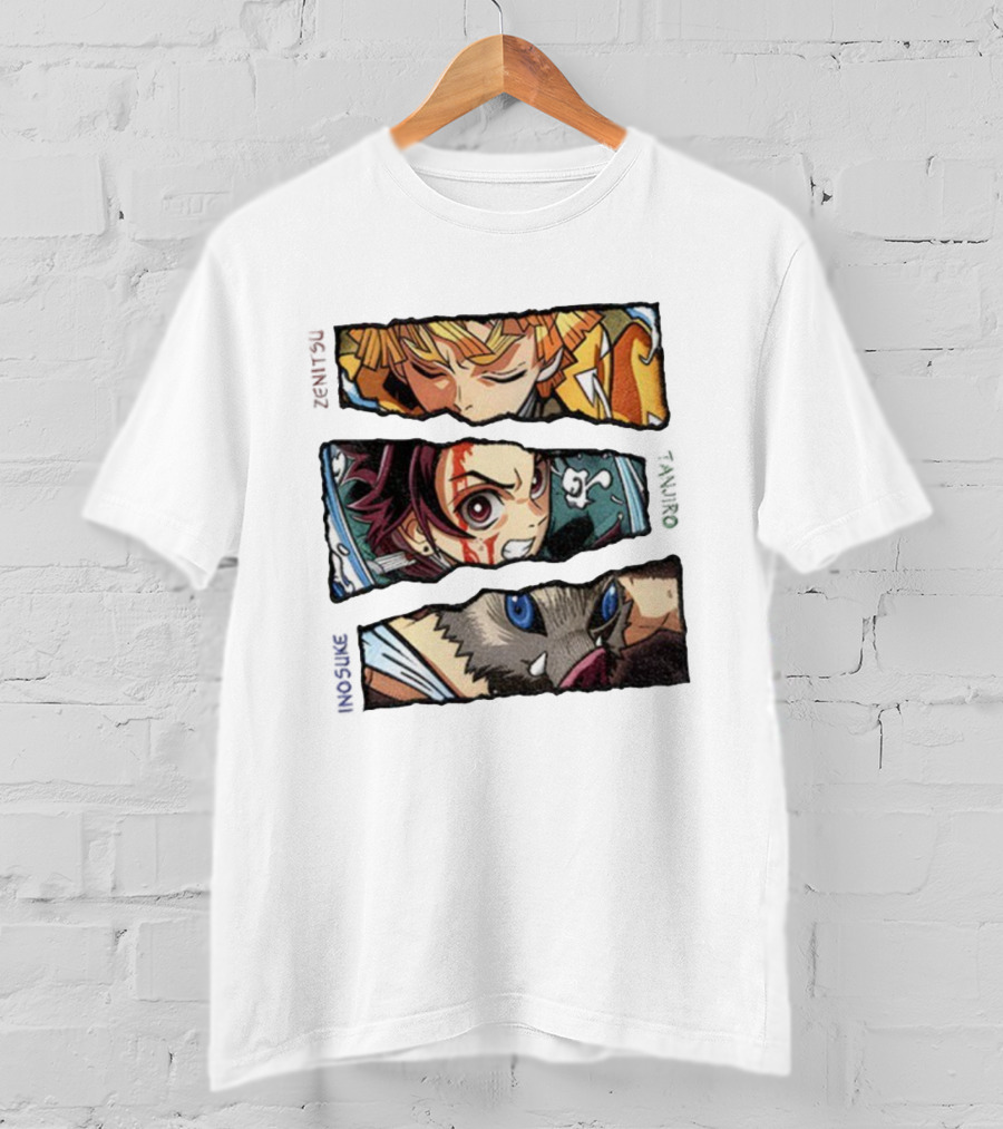 Demon Slayer Anime 2025 Tanjiro Zenitsu Inosuke Characters T-Shirt