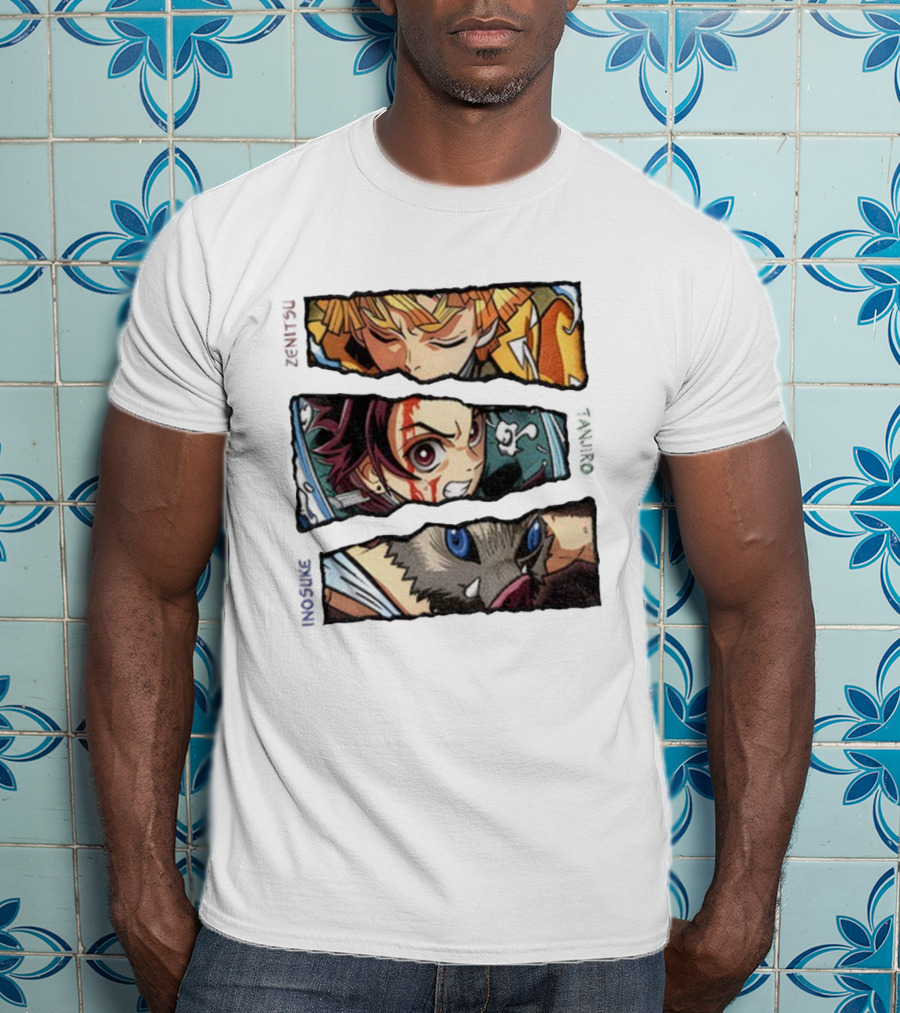 Demon Slayer Anime 2025 Tanjiro Zenitsu Inosuke Characters T-Shirt