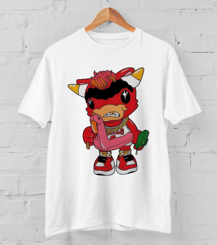 Benny The Bull Lil Benny 2025 Mascot Graphic Bulls Basketball Cartoon T-Shirt