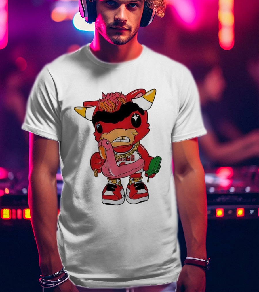 Benny The Bull Lil Benny 2025 Mascot Graphic Bulls Basketball Cartoon T-Shirt