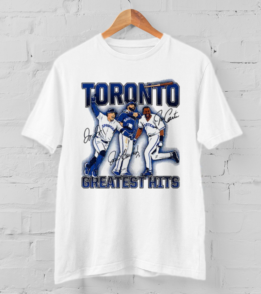 Toronto Blue Jays Joe Carter Jose Bautista George Springer Greatest Hits MLB Signatures T-Shirt