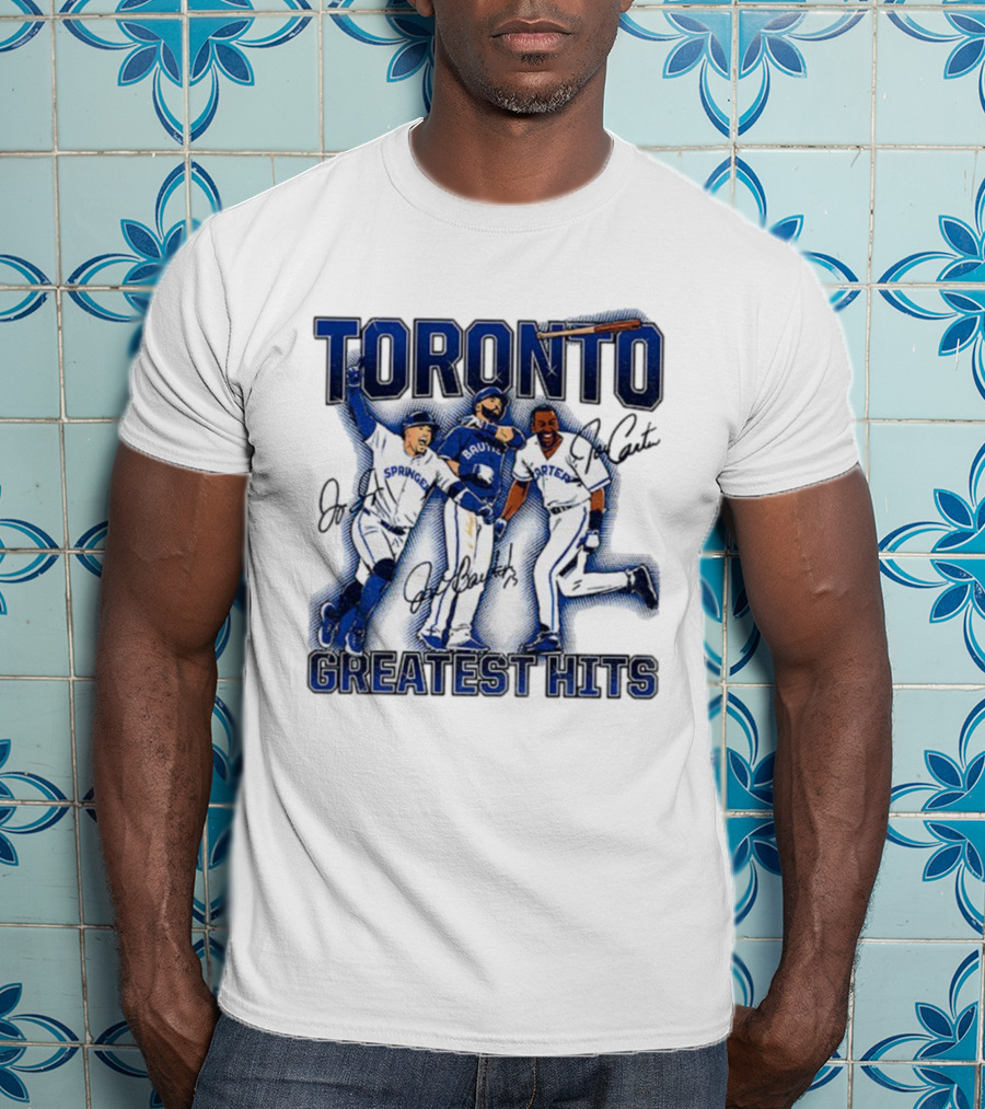 Toronto Blue Jays Joe Carter Jose Bautista George Springer Greatest Hits MLB Signatures T-Shirt