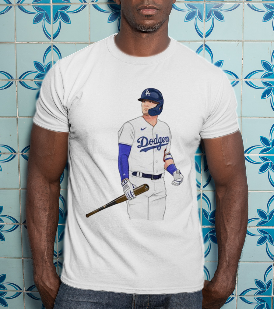 Kiké Hernández Los Angeles Dodgers #18 Baseball Player Illustration T-Shirt