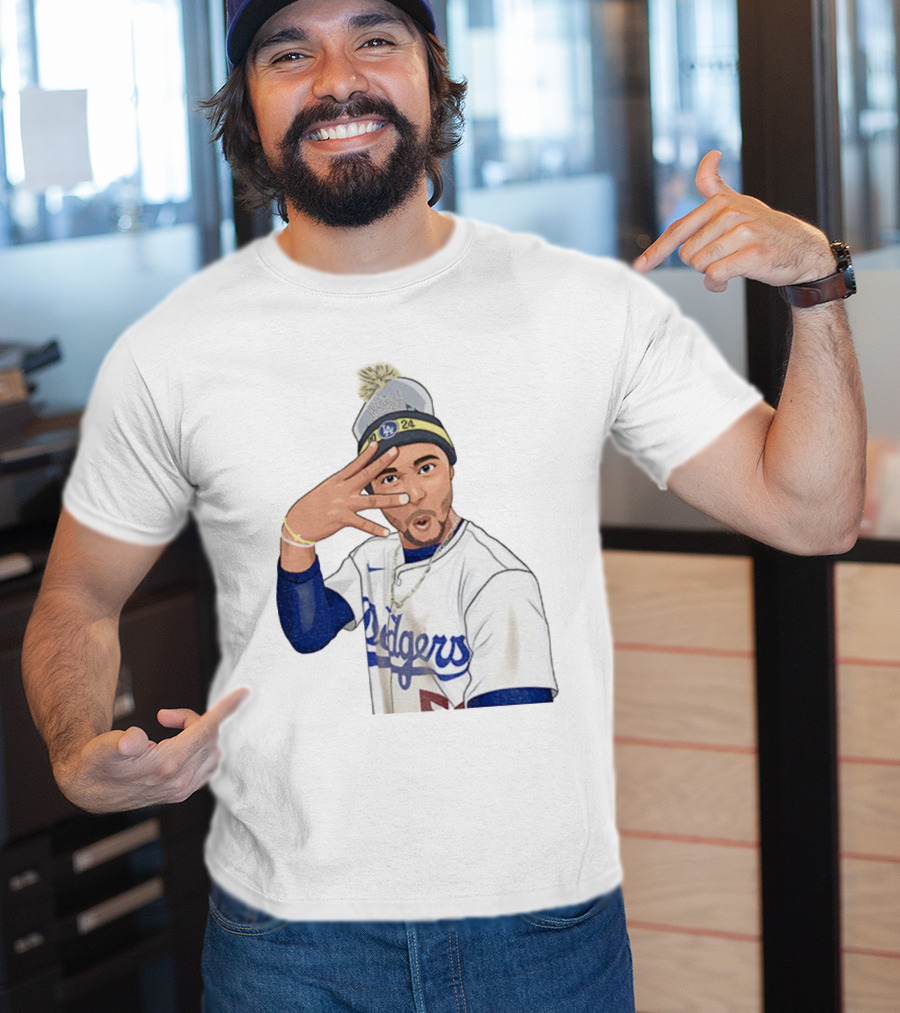 Mookie Betts Los Angeles Dodgers Pom-Pom Beanie Baseball 2024 T-Shirt
