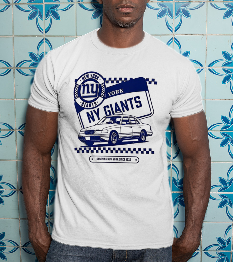 New York Giants NFL Carrying New York Since 1925 Taxi Vintage License Plate T-Shirt