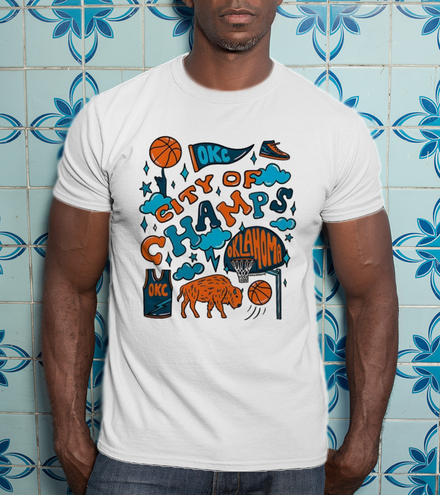 OKC Basketball City Of Champs Oklahoma Thunder Fan Gear T-Shirt