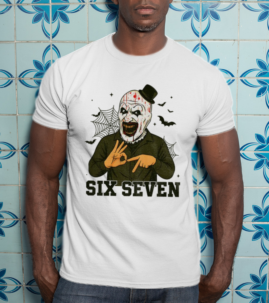 Terrifier Bundle Funny Halloween Six Seven Creepy Clown Costume T-Shirt