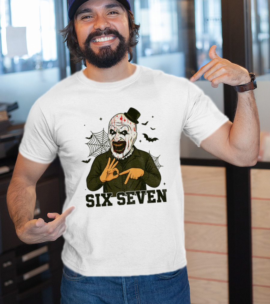 Terrifier Bundle Funny Halloween Six Seven Creepy Clown Costume T-Shirt
