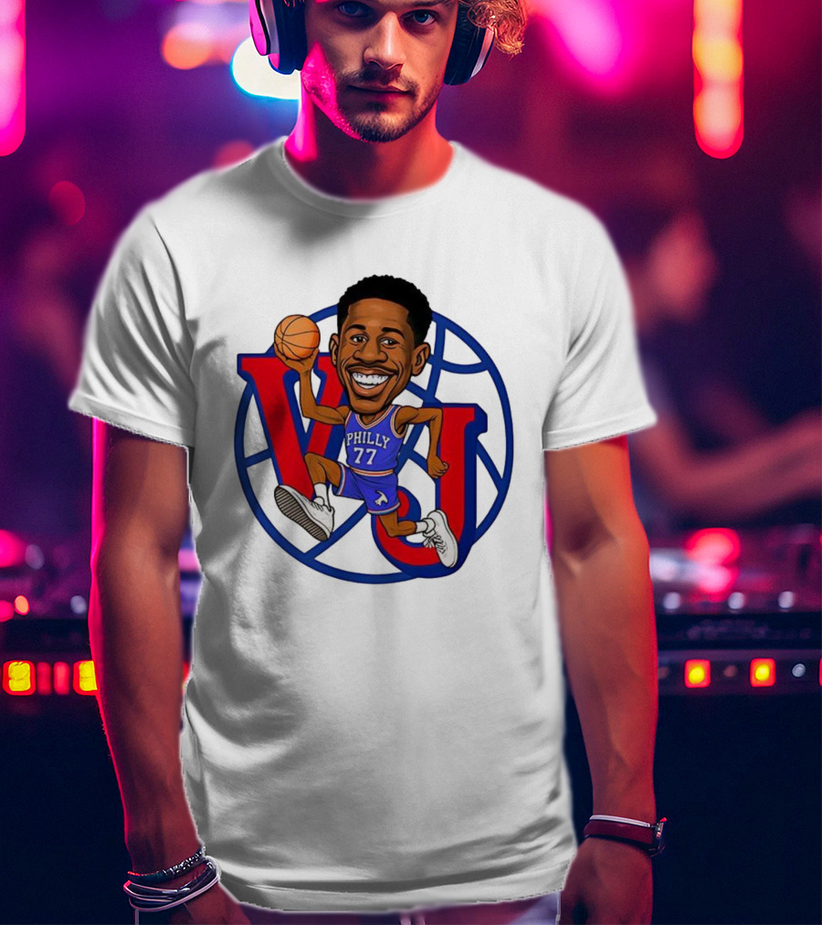 V J Philly 77 Basketball Player With Ball T-Shirt