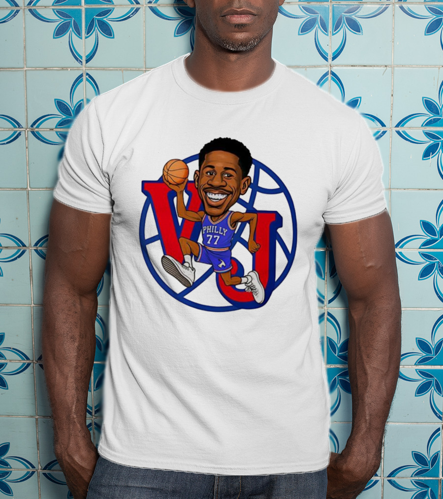 V J Philly 77 Basketball Player With Ball T-Shirt