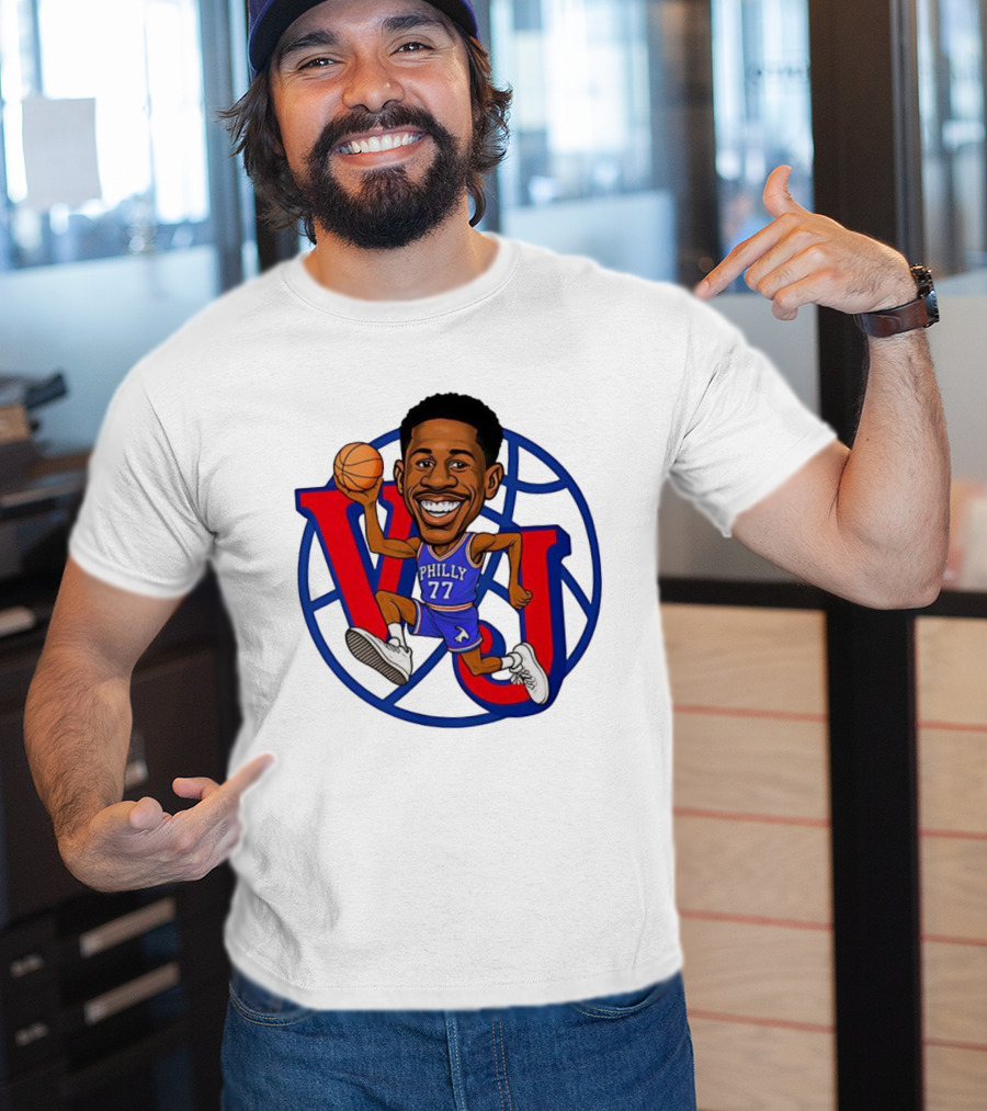 V J Philly 77 Basketball Player With Ball T-Shirt