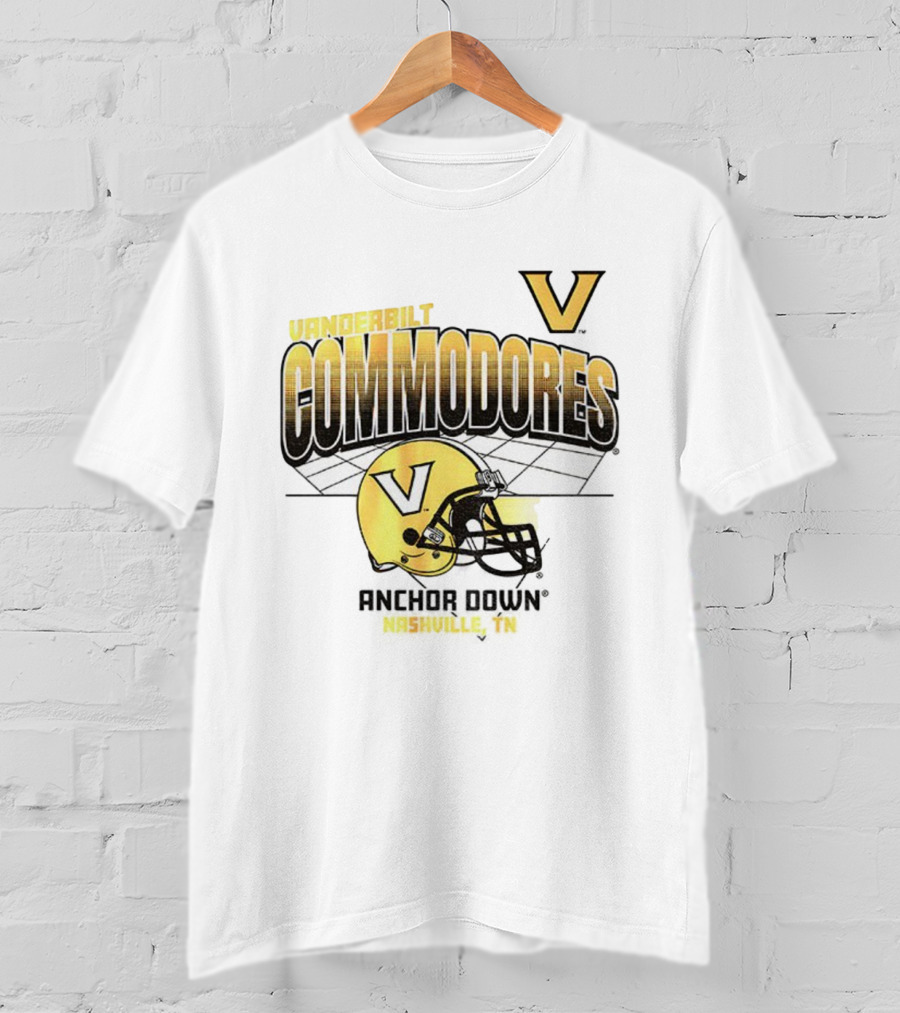 Vanderbilt Commodores Football Helmet Anchor Down Nashville TN T-Shirt