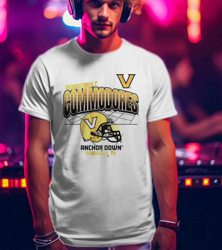 Vanderbilt Commodores Football Helmet Anchor Down Nashville TN T-Shirt