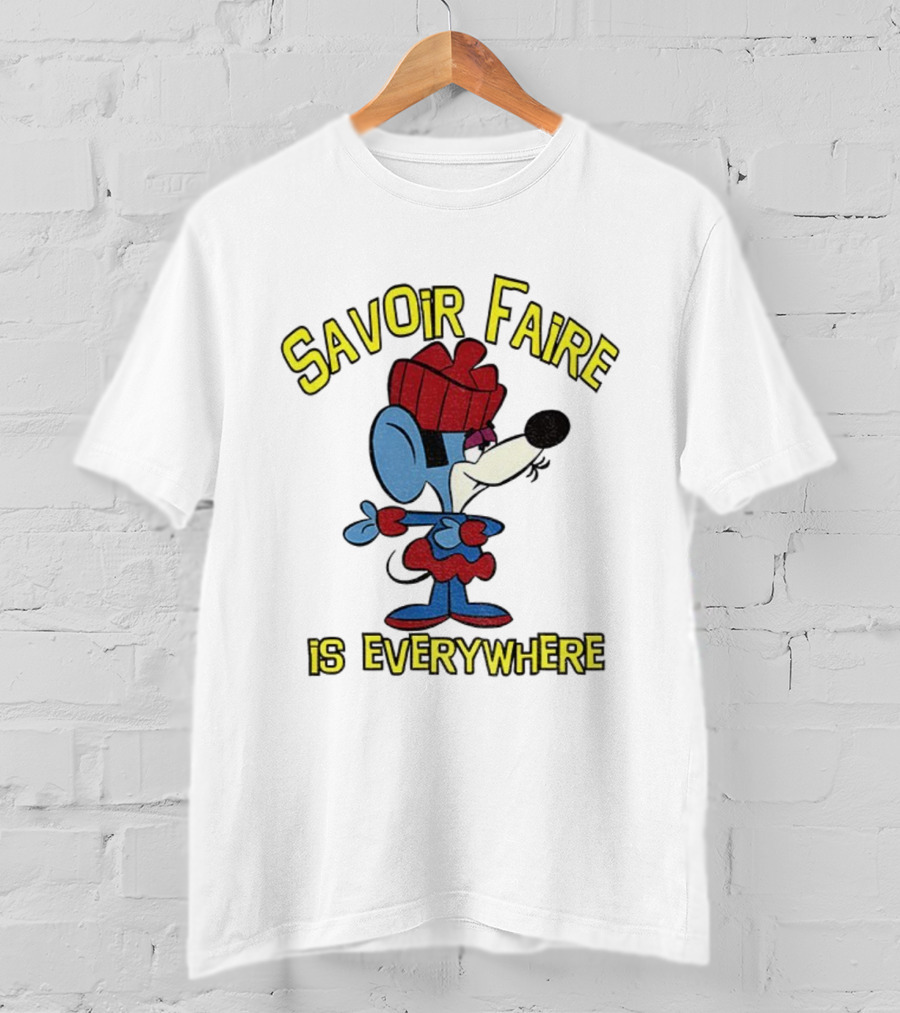 Savoir Faire Is Everywhere Cartoon Mouse In Red Outfit T-Shirt