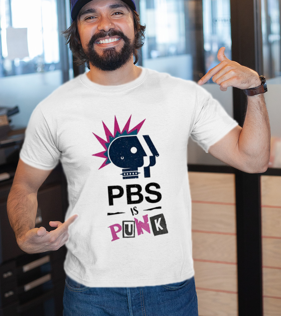 PBS Is Punk Public Broadcasting Defender Funny Parody T-Shirt