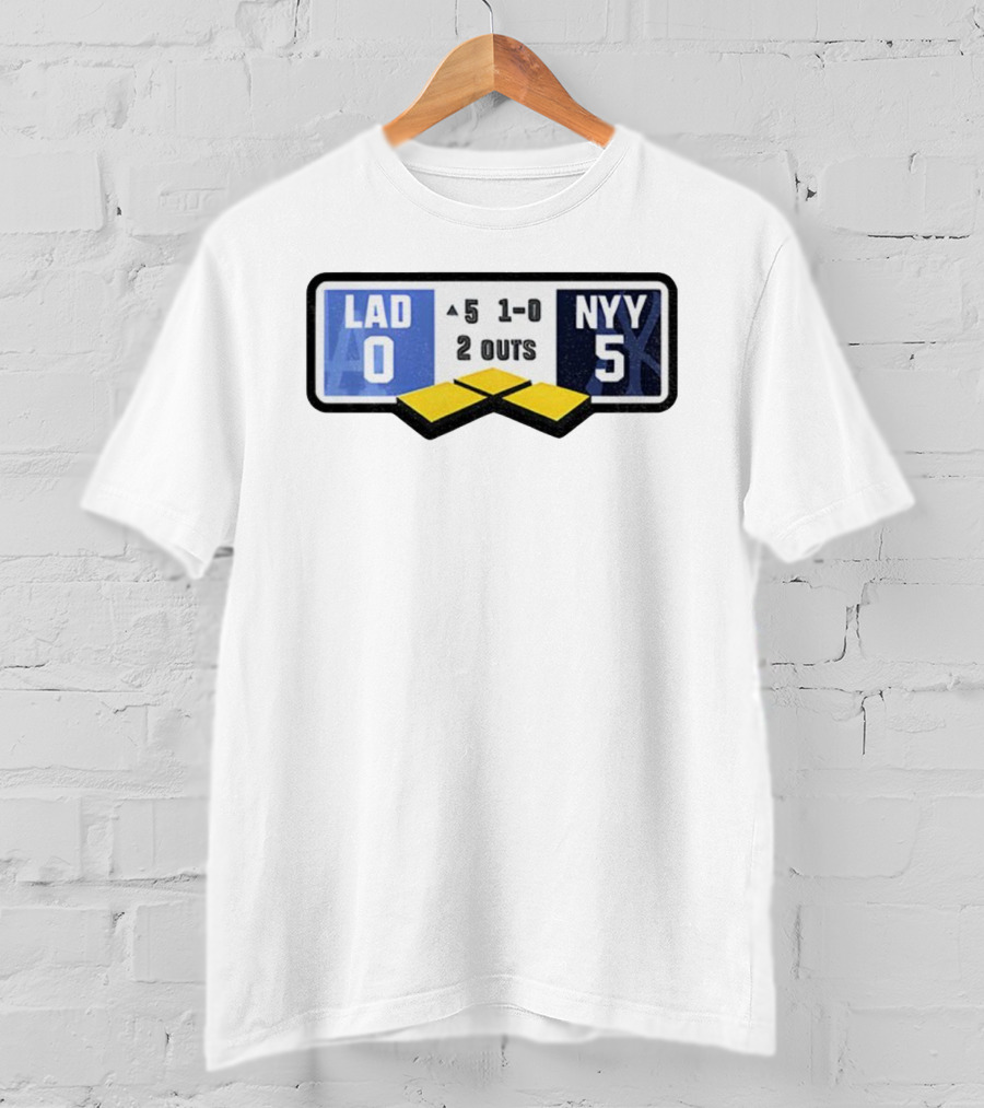 Los Angeles Dodgers Vs New York Yankees Scoreboard Christmas 2025 Baseball Player T-Shirt