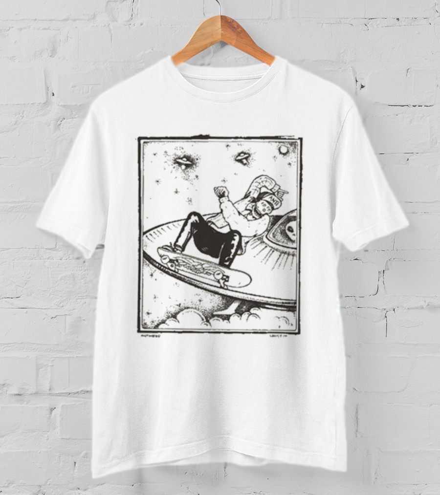 Antihero Peter Hewitt Lance Mountain Skateboarding UFO Adventure In Space T-Shirt