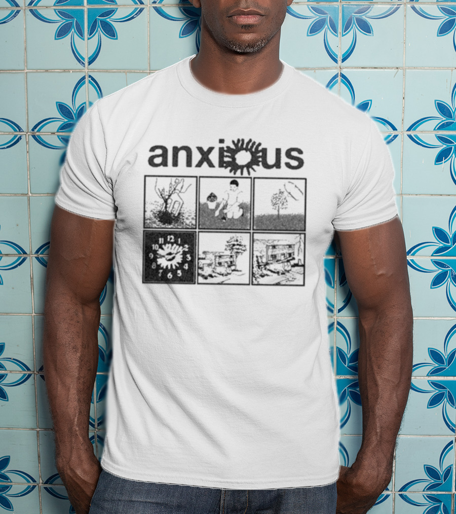 Anxious Van Comic Anxiety Panel Flower Sun Panels T-Shirt