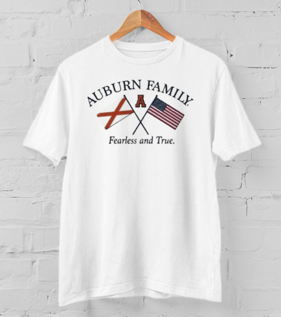 Auburn Family Fearless And True American Flag And Alabama Crossed Flags T-Shirt