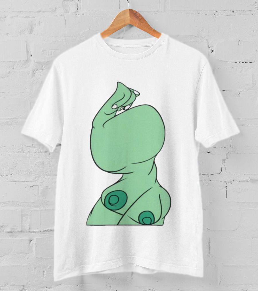 Bicep Flexing Cartoon Figure With Green Color Theme Pasadena T-Shirt