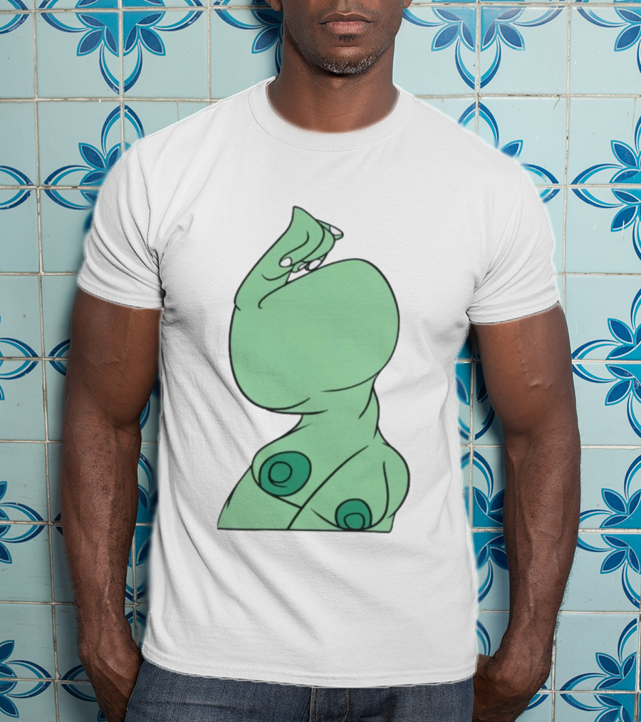 Bicep Flexing Cartoon Figure With Green Color Theme Pasadena T-Shirt