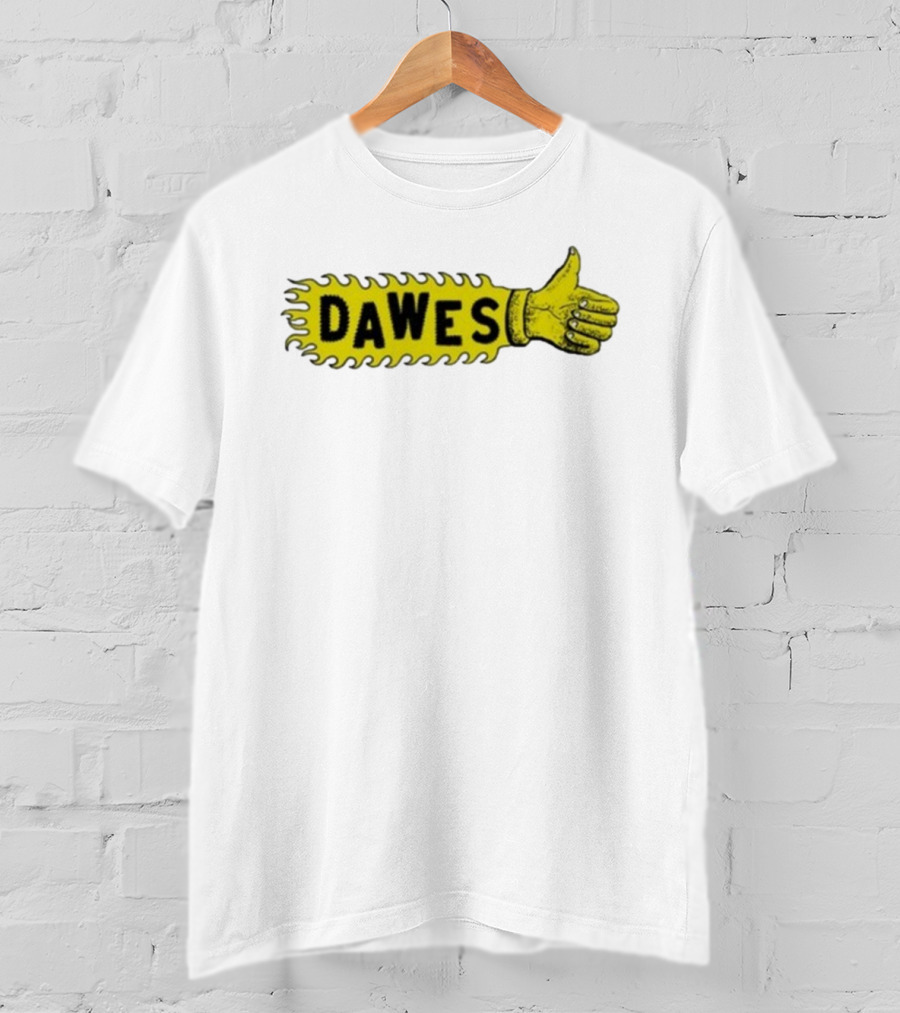 Dawes Thumbs Up Yellow Hand Icon Flame Effect T-Shirt