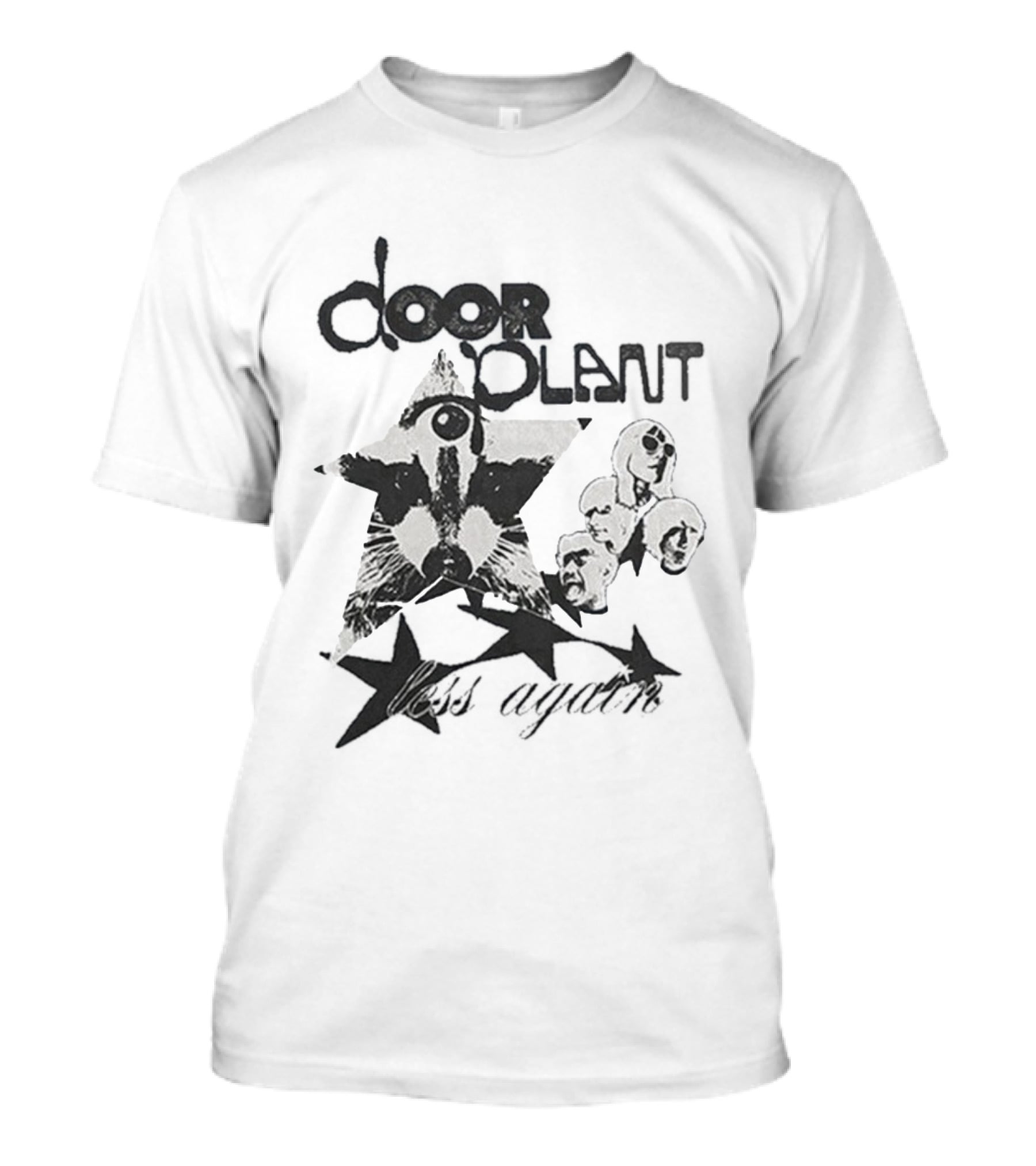 Door Plant Star Faces Animal Pattern T-Shirt