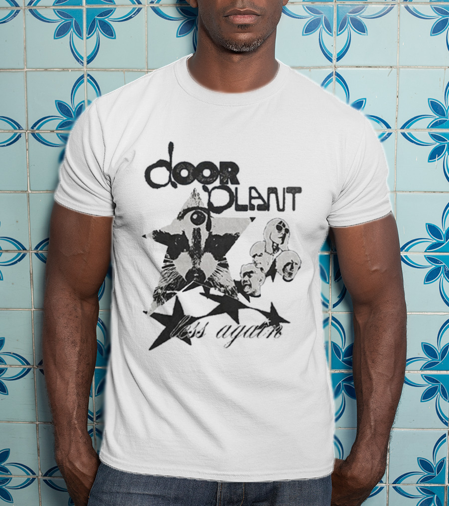Door Plant Star Faces Animal Pattern T-Shirt