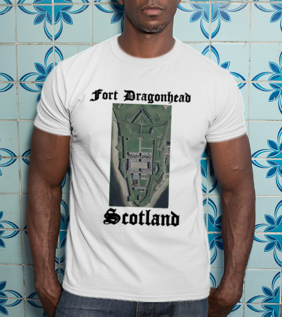 Fort Dragon Head Scotland Arial View T-Shirt