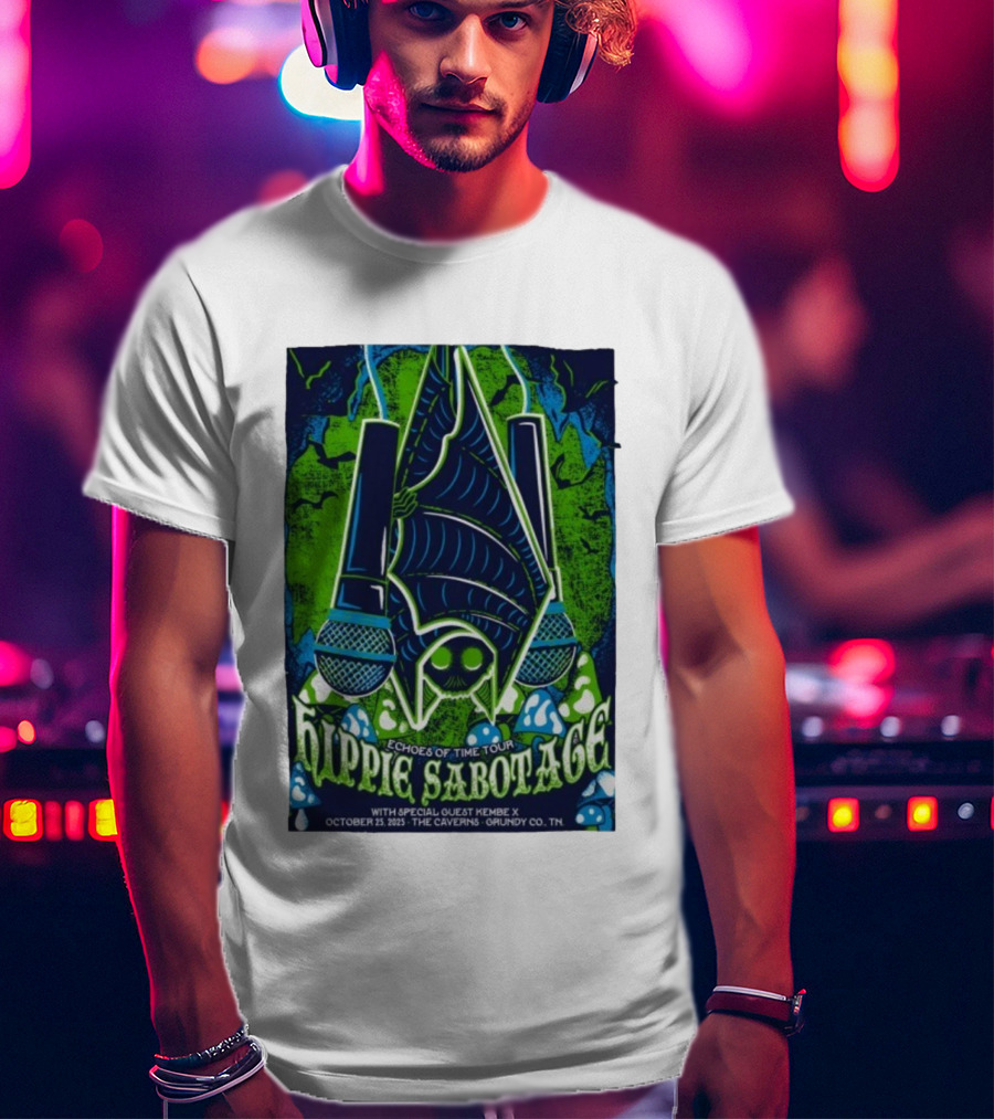 Hippie Sabotage Echoes Of Time Tour With Kembe X October 25 2025 The Caverns Grundy County TN T-Shirt