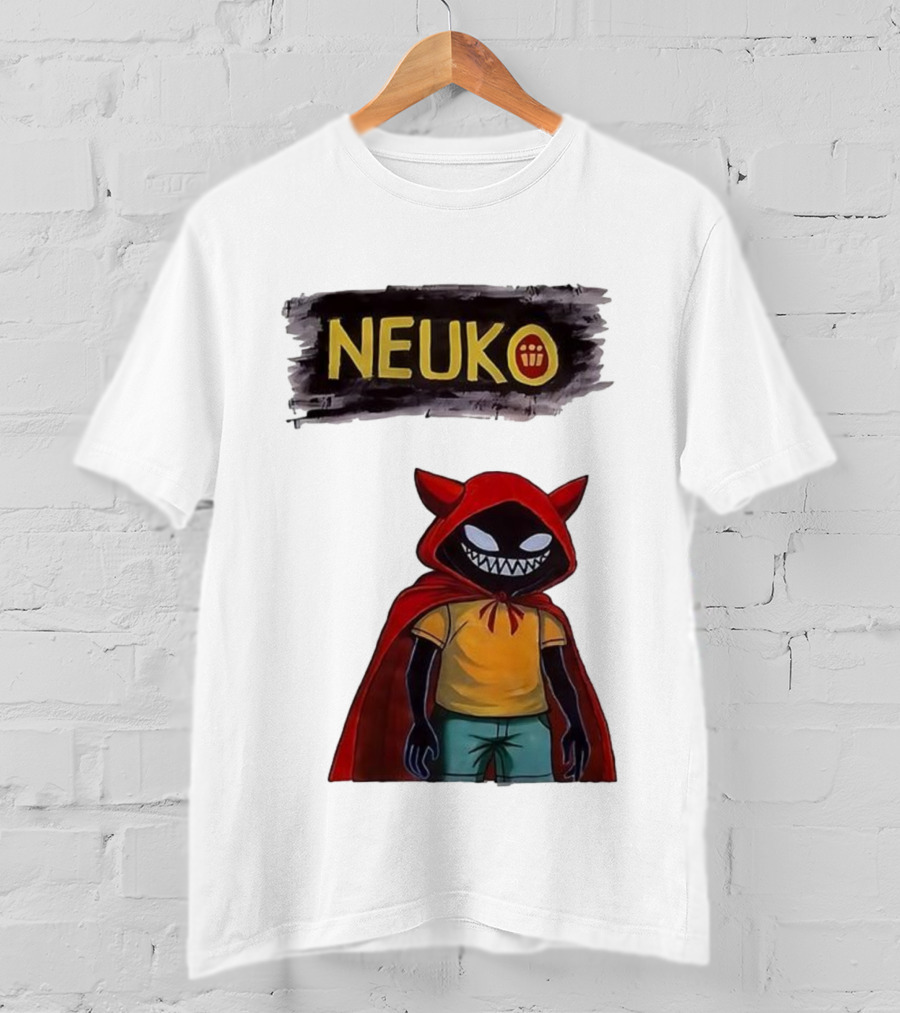 Neuko Evilhood Red Cloak Character With Mischievous Grin T-Shirt
