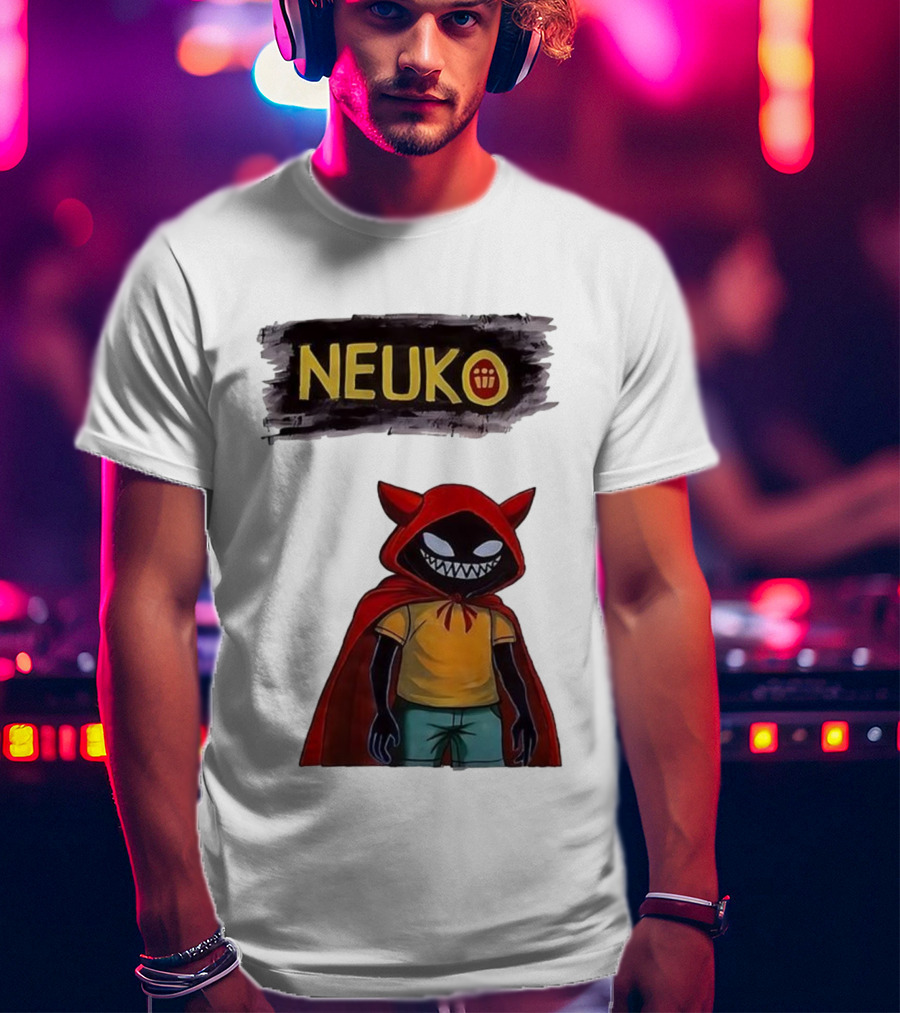 Neuko Evilhood Red Cloak Character With Mischievous Grin T-Shirt