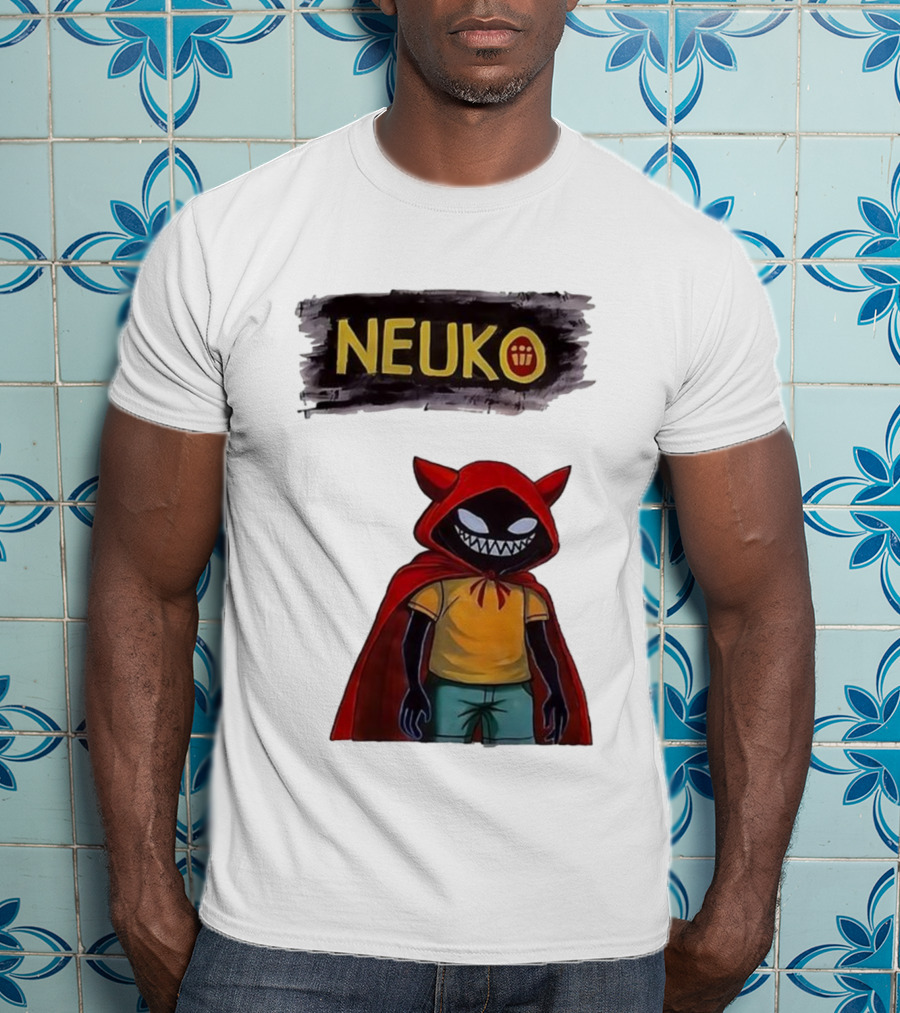 Neuko Evilhood Red Cloak Character With Mischievous Grin T-Shirt