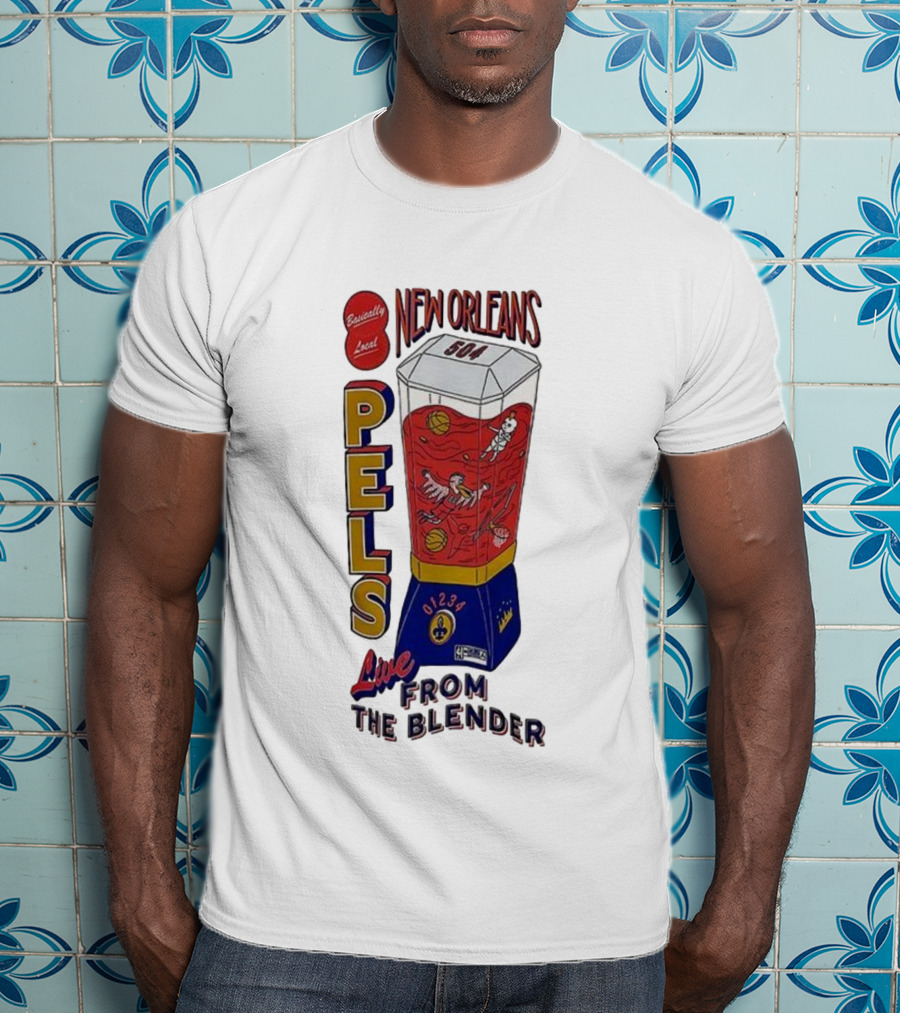 New Orleans Pels 504 Live From The Blender Basketball Basically Local T-Shirt