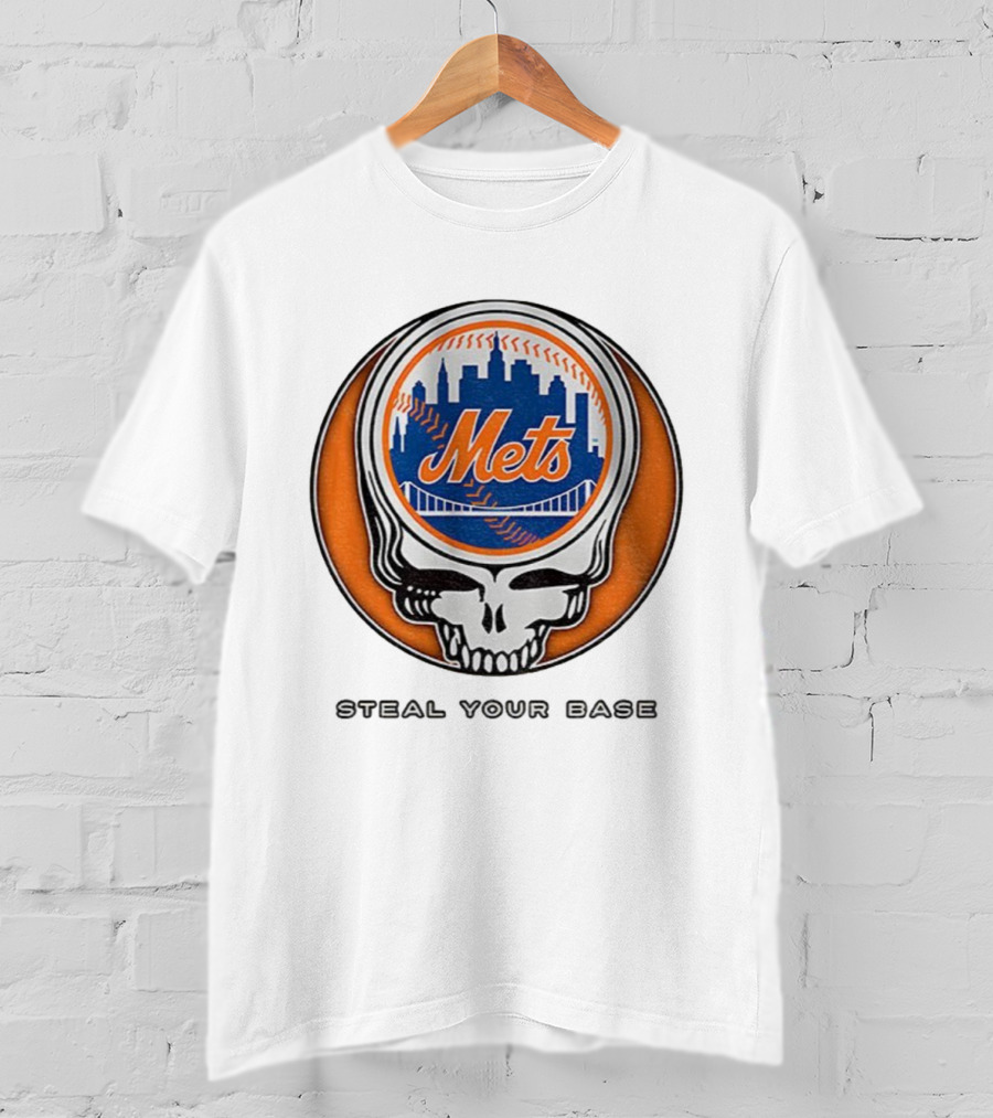New York Mets Grateful Dead Steal Your Base MLB Skull T-Shirt