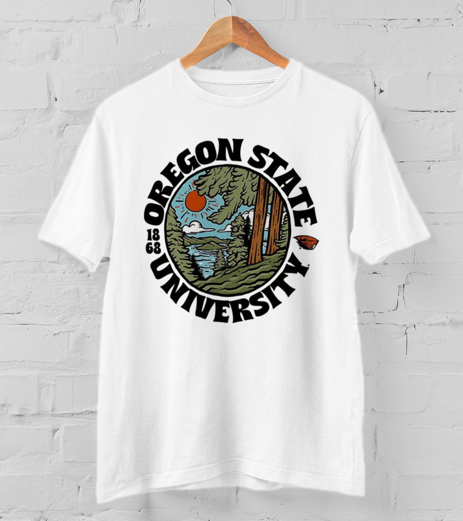 Oregon State University Beavers Football Est 1868 Scenic Landscape T-Shirt