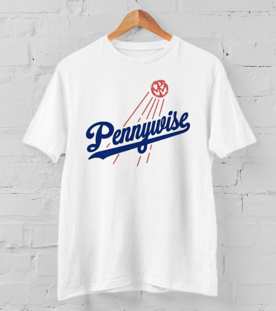 Pennywise Los Angeles Dodgers Collaboration Baseball Balloon T-Shirt