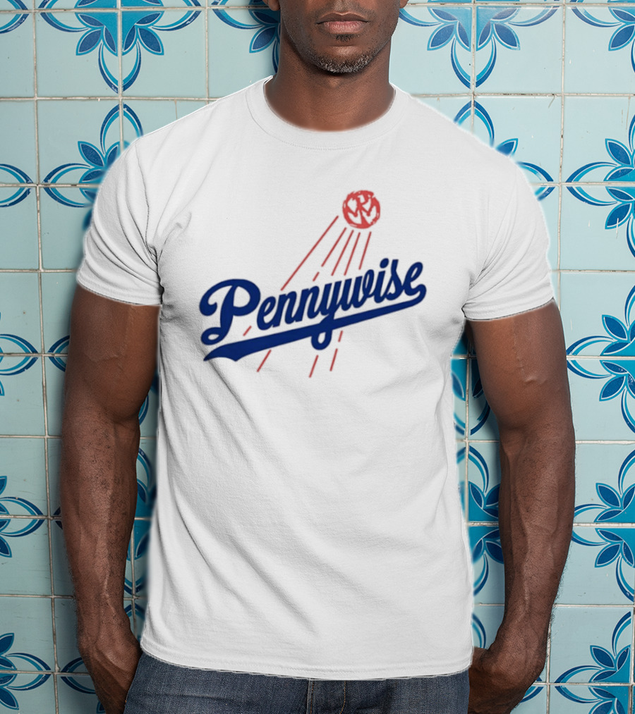 Pennywise Los Angeles Dodgers Collaboration Baseball Balloon T-Shirt