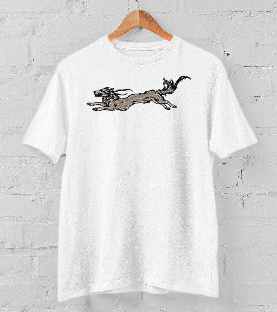 Pink Water Gun Wolf Running Vintage Style T-Shirt