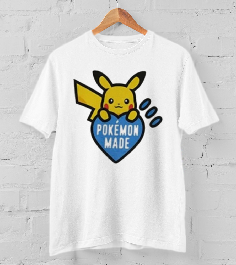 Pikachu Pokemon Made Heart Design T-Shirt