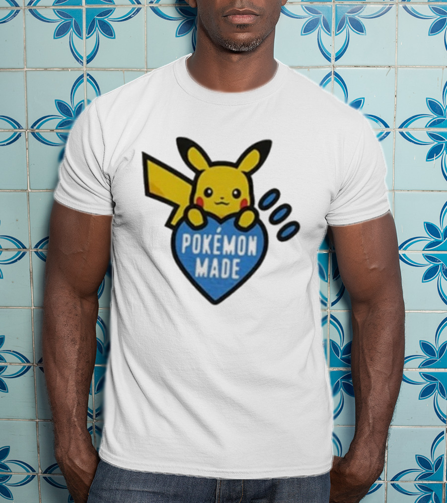 Pikachu Pokemon Made Heart Design T-Shirt
