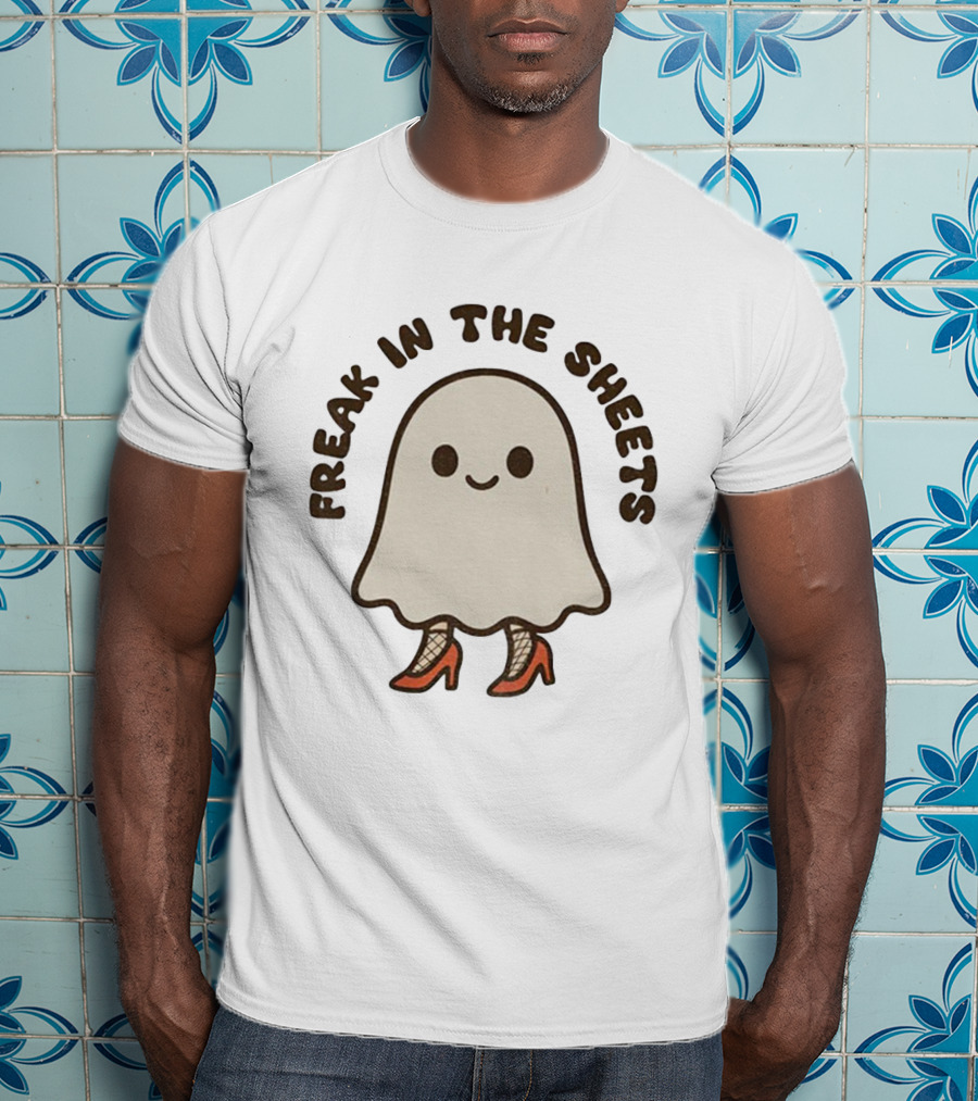 Freak In The Sheets Ghost With Fishnets And Heels T-Shirt