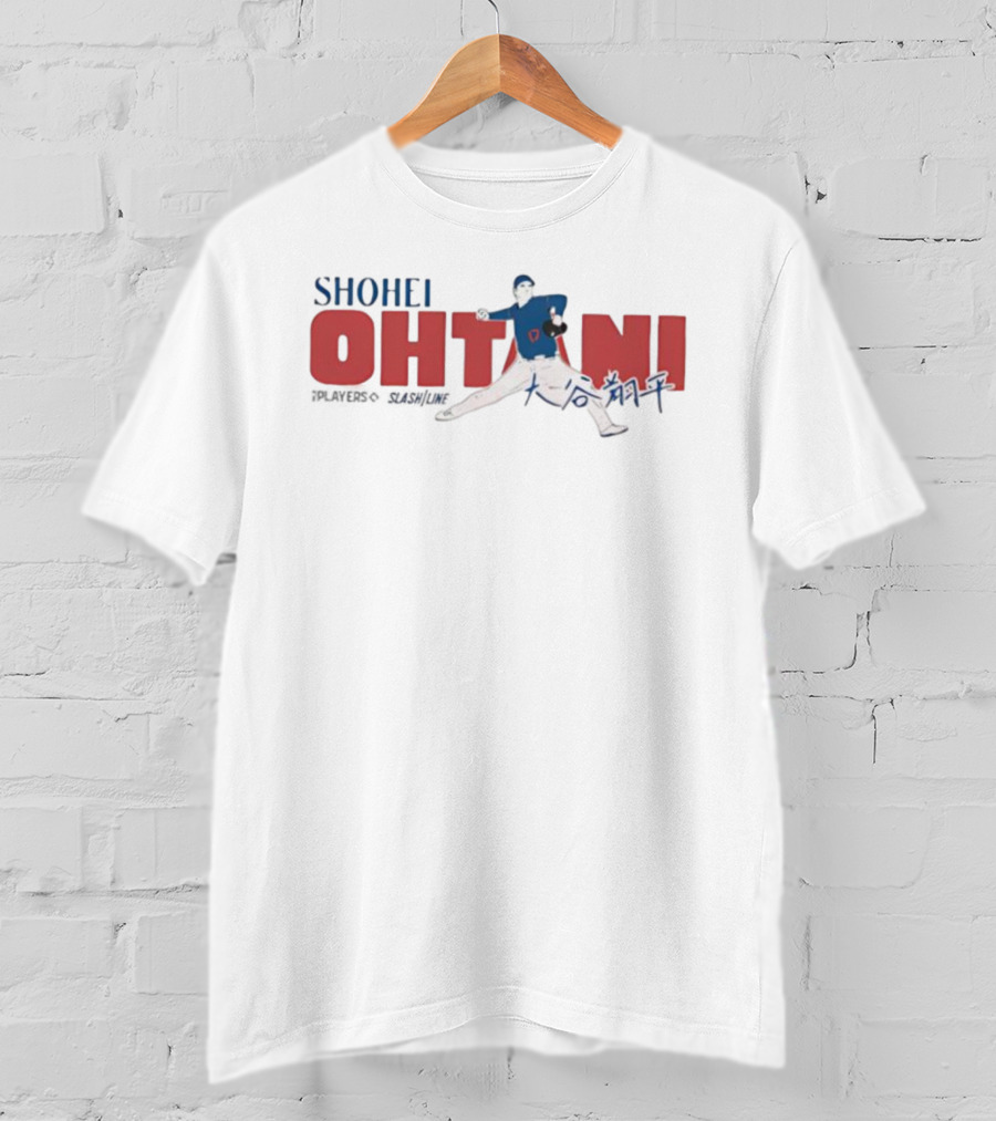 Shohei Ohtani Kanji Signature Pitching Action Japanese Baseball Player T-Shirt