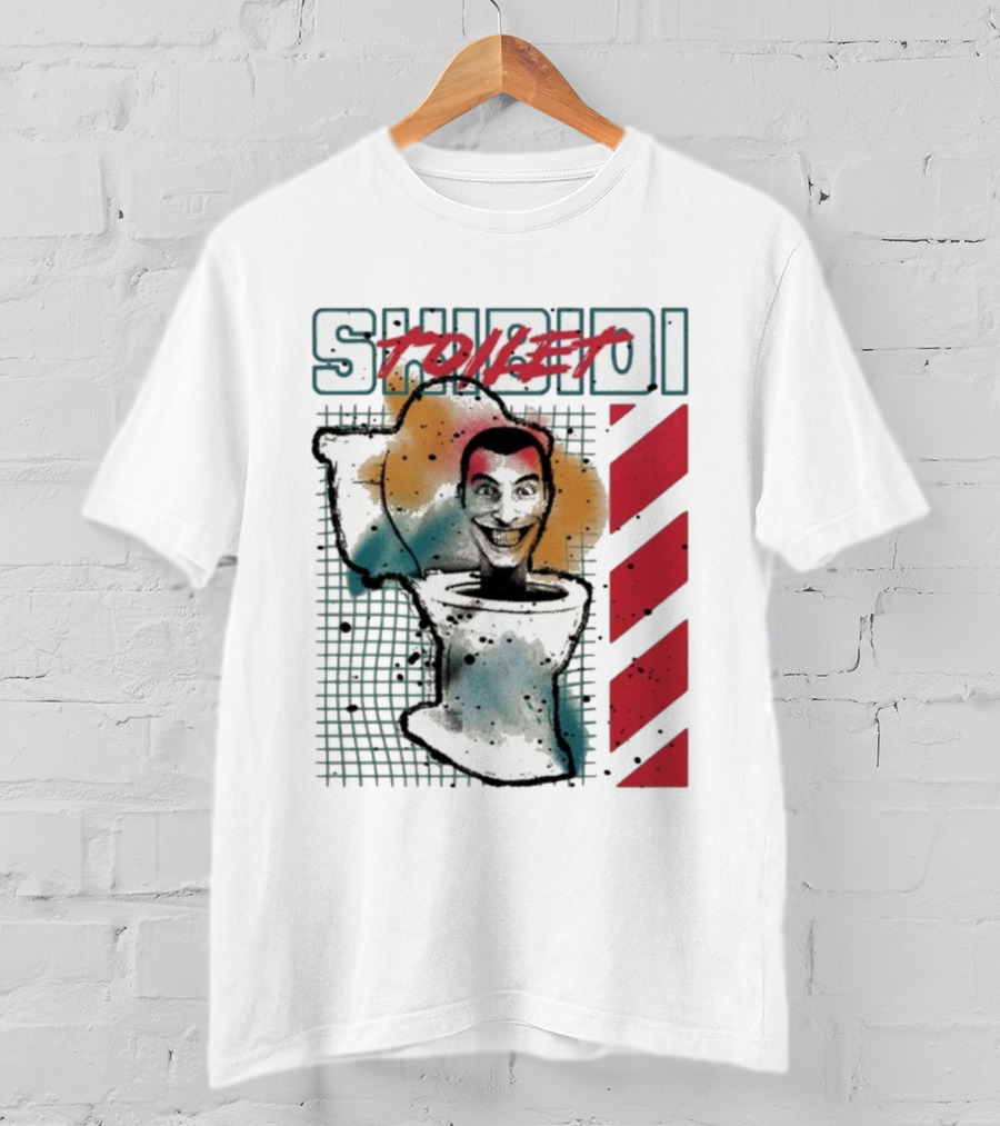 SHIBIDI TOILET Splatter Paint Character Illustration T-Shirt