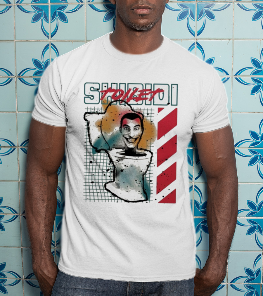 SHIBIDI TOILET Splatter Paint Character Illustration T-Shirt