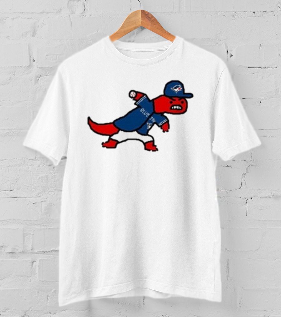 Toronto Raptors Blue Jays Crossover 2025 Mascot Baseball Throw T-Shirt