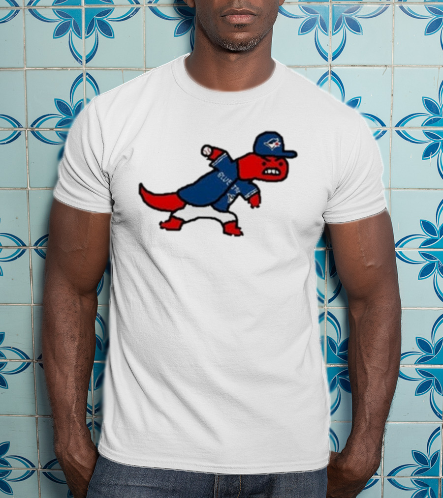 Toronto Raptors Blue Jays Crossover 2025 Mascot Baseball Throw T-Shirt