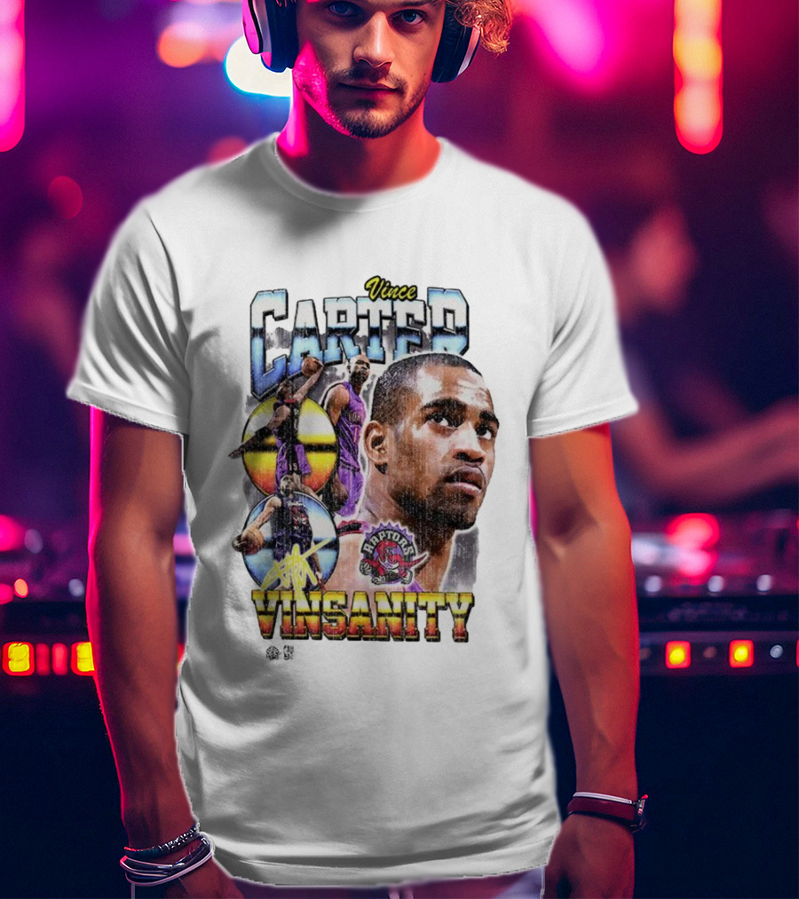 Vince Carter Vinsanity Raptors NBA Vintage Collage T-Shirt