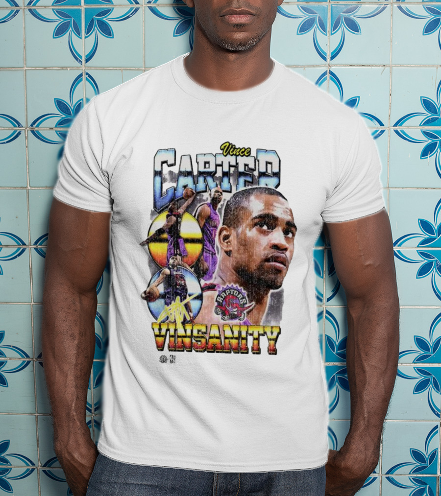 Vince Carter Vinsanity Raptors NBA Vintage Collage T-Shirt
